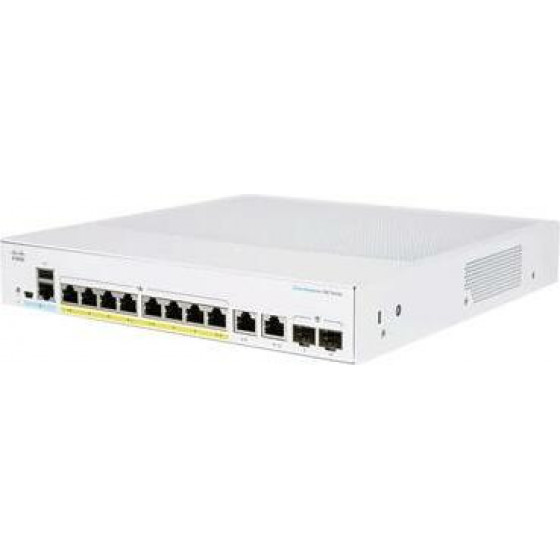 Cisco Network Switch Managed L2/L3 Gigabit Ethernet (10/100/1000) Silver - (CBS250-8P-E-2G-EU)