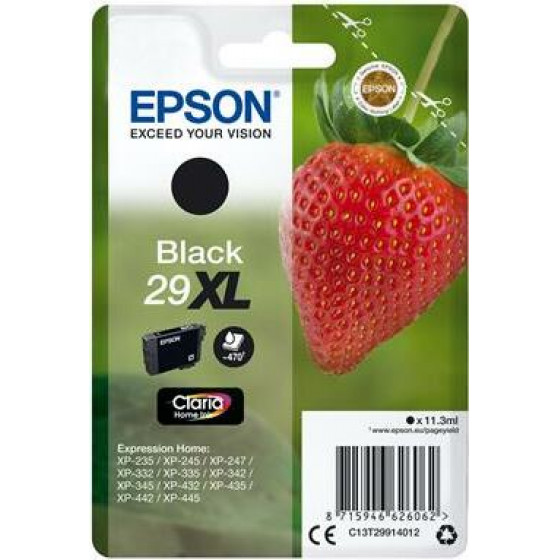 Epson Strawberry Singlepack Black 29XL Claria Home Ink - (EPST299140)