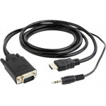 Cablexpert Hdmi To Vga And Audio Adapter Cable Single Port 3M Black - (A-HDMI-VGA-03-10)