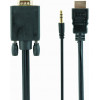 Cablexpert Hdmi To Vga And Audio Adapter Cable Single Port 3M Black - (A-HDMI-VGA-03-10)
