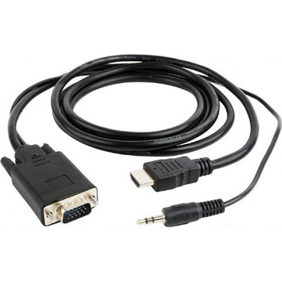 Cablexpert Hdmi To Vga And Audio Adapter Cable Single Port 3M Black - (A-HDMI-VGA-03-10)