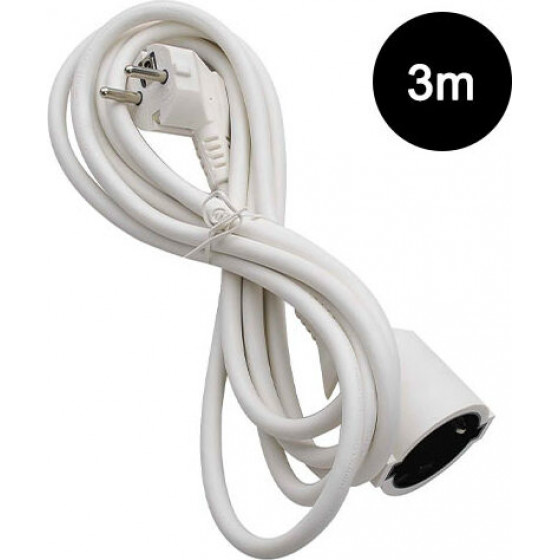 Lamtech Extension Cord With Children Protection 3M White - (LAM111900)