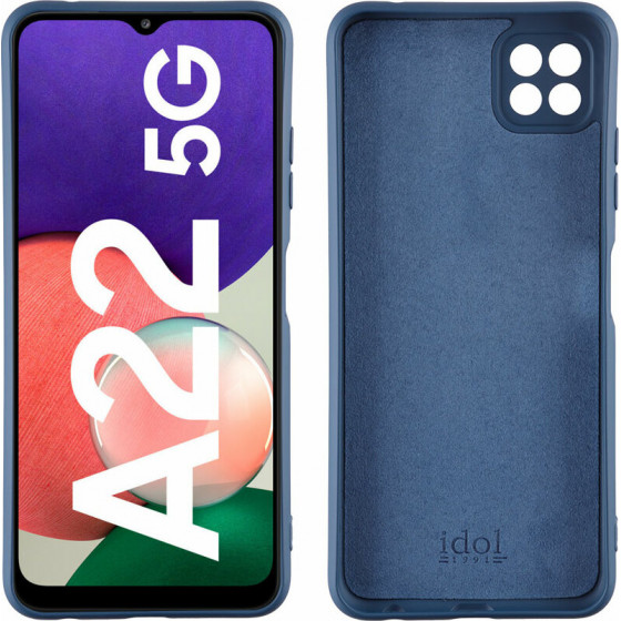 Idol 1991 ���� Samsung A22 5G A226 6.6'' Velvet Tpu 4 Side Full Camera Protection BLUE - (5205308312021)