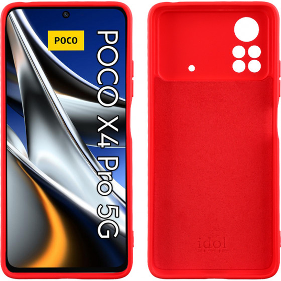 Idol 1991 ���� Xiaomi Poco X4 Pro 5G 6.67'' Velvet Tpu 4 Side Full Camera Protection RED - (5205308312304)