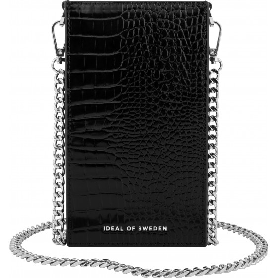 Ideal Of Sweden �������� Ella Phone Pouch Glossy Black Croco - (IDPPSS21-274)