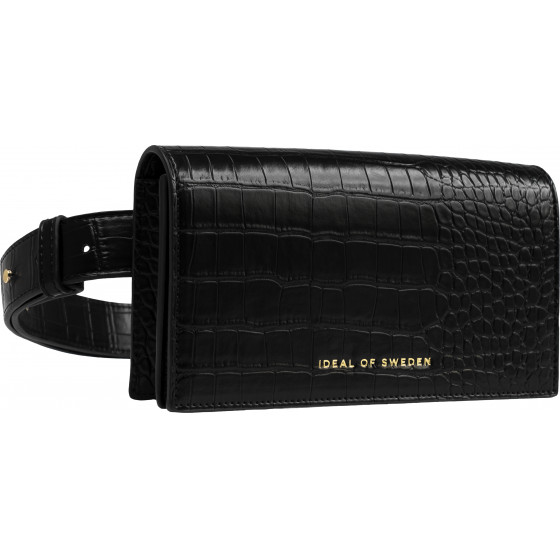 Ideal Of Sweden T������� Signature Belt Bag Jet Black Croco - (IDSBBSS20-207)