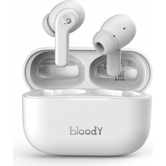 Bloody Bluetooth Stereo M30 Tws Headset V5.0 IPX4 ��������� �� ���� �������� - ��������� White GR