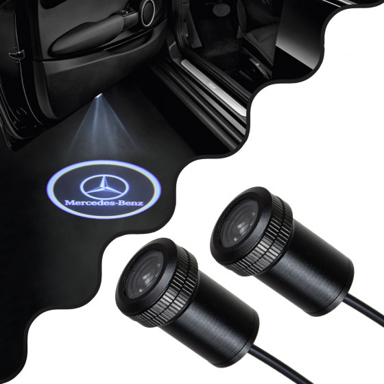 GloboStar Mercedes Ghost Car Brand Logo Projector - ������������ �������� ������ ����������� Led Cree XHP35 3W 240lm 120� Dc 12V IP20 ����� ����� 6000K - (81614)
