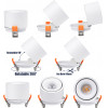 GloboStar OMEGA-R ������� Led Spot Downlight Trimless �10cm 12W 1500lm 36� Ac 220-240V IP20 �10 x �8.2cm - ��������� - ����� - ����� ����� 2700K - Bridgelux Cob - 5 Years Warranty - (60295)