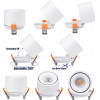 GloboStar OMEGA-R ������� Led Spot Downlight Trimless �10cm 12W 1560lm 36� Ac 220-240V IP20 �10 x �8.2cm - ��������� - ����� - ������ ����� 4500K - Bridgelux Cob - 5 Years Warranty - (60294)