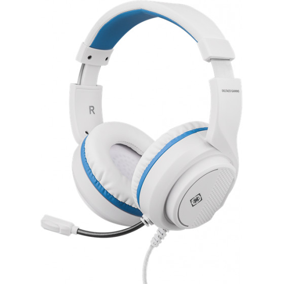 Deltaco Gaming Stereo Gaming Headset for PS5, 1x 3.5mm connector,white - (GAM-127-W)