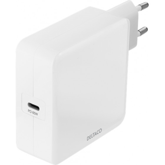 Deltaco USB-C wall charger 65 W, white - (USBC-AC140)