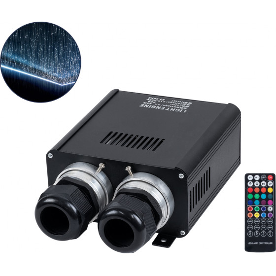 GloboStar ������ ������� ���� ������ ������� - Fiber Optic Light Machine Double Head Led 45W Ac 220-240V �� �������� ����������� Rf 2.4GHz �16 x �26 x �8.5cm Rgb - 2 Years Warranty - (78566)