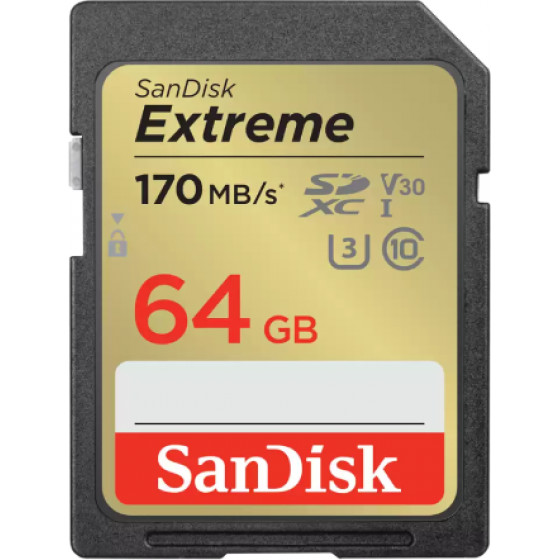 Sandisk Extreme 64GB Sdxc UHS-I + 1 Year Rescuepro Deluxe