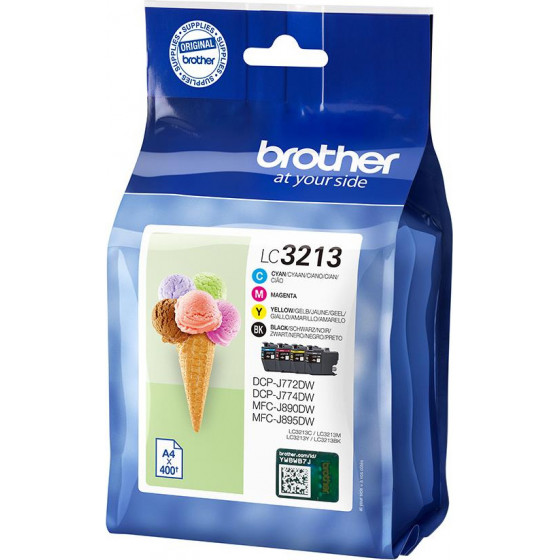 Brother Ink Value Pack Black, Cyan, Magenta, Yellow - 1600PGs - (LC-3213VALBP)