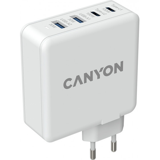 Canyon Power Adapter H-100 Gan Pd 100W Qc 3.0 30W White - (CND-CHA100W01)