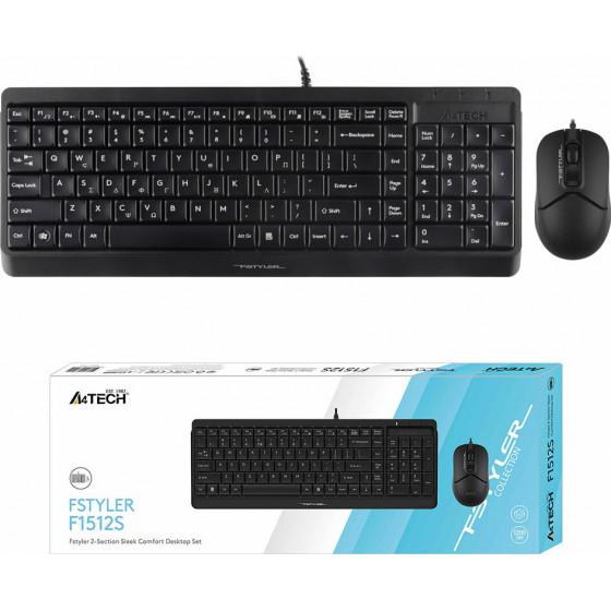 A4 Tech Fstyler Combo F1512S ��������� ������������ �/� Usb FK15 EN/Gr + ��������� ������� FM12S Black GR