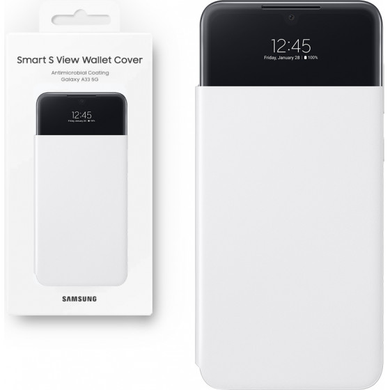 Samsung ���� A33 5G A336 S View Wallet Cover White Packing Or - (EF-EA336PWEGEE)