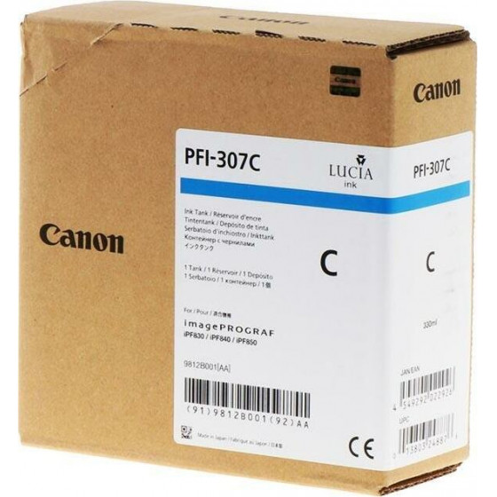 Canon Ink Tank Dye PFI-307C Cyan 300ml - (9812B001)