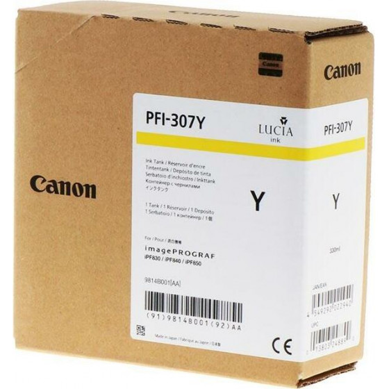 Canon Ink Tank Dye PFI-307Y Yellow 300ml - (9814B001)