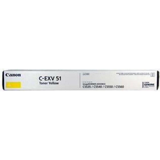 Canon Toner Copier C-EXV51Y Yellow -60K Pgs - (0484C002)