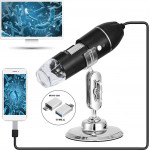 GloboStar Digital Electron Microscope With 8 Led - ������� ����������� ����������� �� 8 Led Usb & Type-C Adapter Dc 5v x1600 Zoom Mode - Video Camera 2MP 1600x1200 �3.5 x �12cm - (79995)