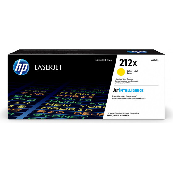 Hewlett Packard HP 212X High Yield Yellow Original Laserjet Toner Cartridge - (W2122X)