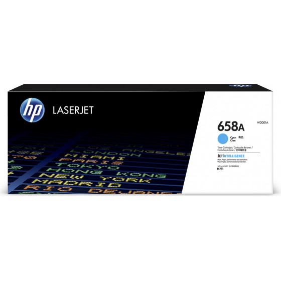 Hewlett Packard HP 658A Cyan Laserjet Toner Cartridge - (W2001A)