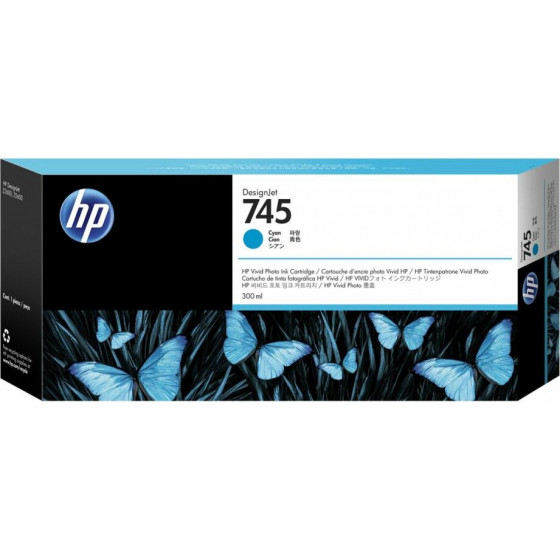 Hewlett Packard HP 745 Ink Cartridge Cyan 300 Ml ( ) - (F9K03A)
