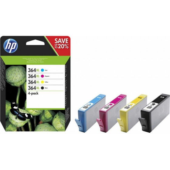 Hewlett Packard Ink HP No 364 Xl Black-Cyan-Magenta-Yellow Crtr Combo Pack - (N9J74AE)