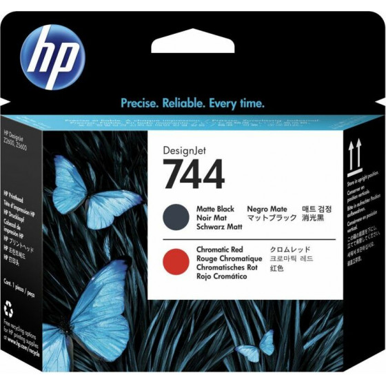 Hewlett Packard Ink HP No 744 Printhead Matte Black And Red - (F9J88A)