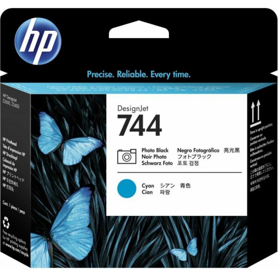 Hewlett Packard Ink HP No 744 Printhead Photo Black And Cyan - (F9J86A)