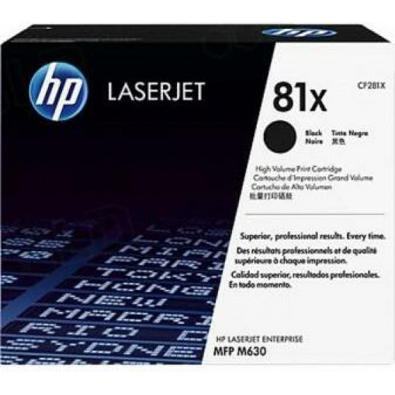 Hewlett Packard Toner Laser HP 81X Lj Mfp M630 Black 25K - (CF281X)
