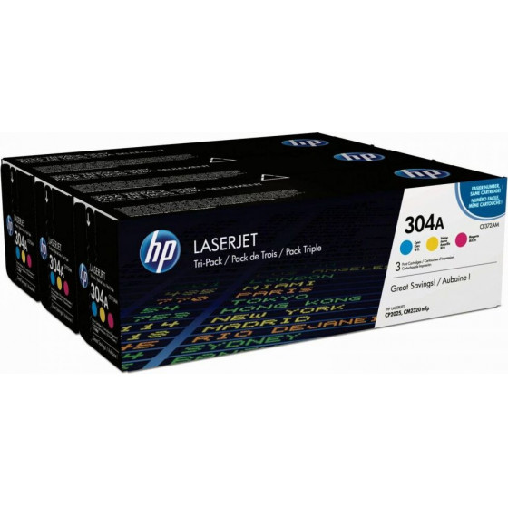 Hewlett Packard Toner Laser HP Lj Pro Color CP2025 304A Cym Tri-Pack - (CF372AM)