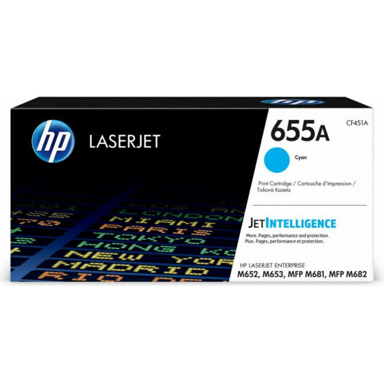 Hewlett Packard Toner Laserjet HP 655A Cyan ( 10.5K ) - (CF451A)