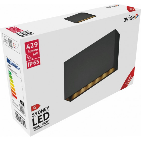 Avide Outdoor Wall Lamp Sydney Led 6W Ww IP65 20cm - (AOLW6WW-SYDL)