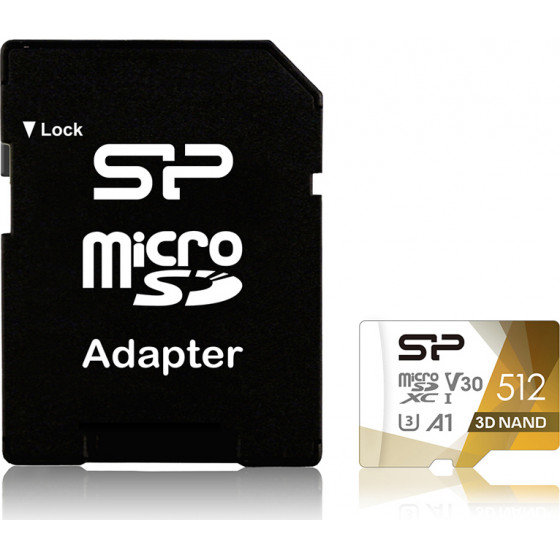 Silicon Power ����� ������ Superior Pro Microsdxc UHS-I, 512GB, Class 30 - (SP512GBSTXDU3V20AB)