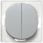 Eon E6072.S Alternative Switch Double Without Cover frame, Silver - (ERW-EON-E6072.S)