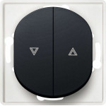 Eon E6075.E1 Push-Button Switch For Rolling Shuters Without Cover frame, soft-Touch Black - (ERW-EON-E6075.E1)