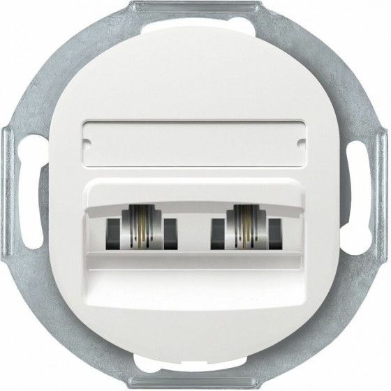 Eon E613.0 Double Telephone Socket Without Cover Frame 2xRJ12 6/4 Cat 3, White - (ERW-EON-E613.0)