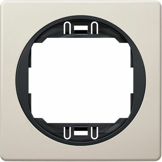 Eon E6801.9E One-Gang Frame 80x80, Beige With Black Holder - (ERW-EON-E6801.9E)