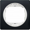 Eon E6801.E10 One-Gang Frame 80x80, soft-Touch Black With White Holder - (ERW-EON-E6801.E10)