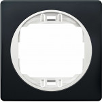 Eon E6801.E10 One-Gang Frame 80x80, soft-Touch Black With White Holder - (ERW-EON-E6801.E10)
