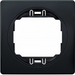 Eon E6801.E1E One-Gang Frame 80x80, soft-Touch Black With Black Holder - (ERW-EON-E6801.E1E)
