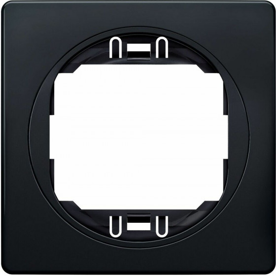 Eon E6801.E1E One-Gang Frame 80x80, soft-Touch Black With Black Holder - (ERW-EON-E6801.E1E)