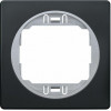 Eon E6801.Es One-Gang Frame 80x80, Black With Silver Holder - (ERW-EON-E6801.ES)