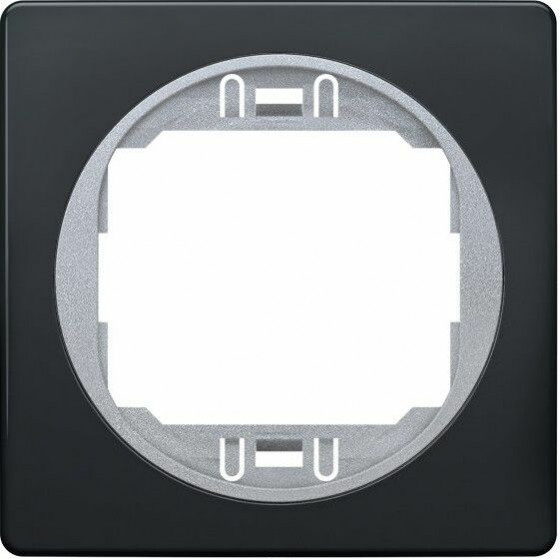 Eon E6801.Es One-Gang Frame 80x80, Black With Silver Holder - (ERW-EON-E6801.ES)