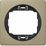 Eon E6801.G2E One-Gang Frame 80x80, Brushed Nickel With Black Holder - (ERW-EON-E6801.G2E)