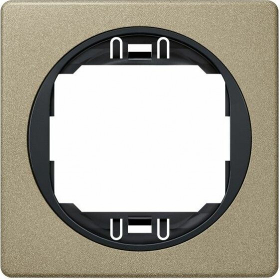 Eon E6801.G2E One-Gang Frame 80x80, Brushed Nickel With Black Holder - (ERW-EON-E6801.G2E)