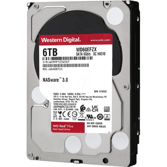 Western Digital Red Plus Nas Hard Drive 6TB 3.5'' (CMR) - (WD60EFZX)